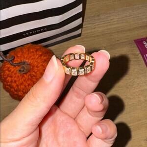 Emerald Cut Bezel Set Eternity Band (SIZE 6)